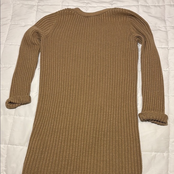 Forever 21 Light Brown Long Cardigan with Ribbed Knit Pattern Size S - Picture 9 of 9